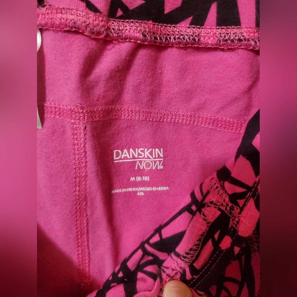 Danskin Pink and Black Geometric Capri Leggings Size M - Picture 6 of 7
